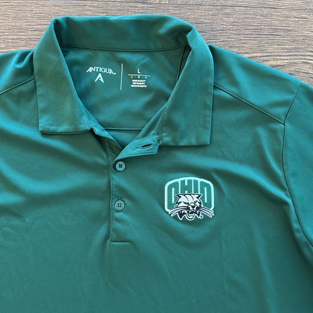 Antigua men’s Ohio University green polo, size large - Picture 2 of 3